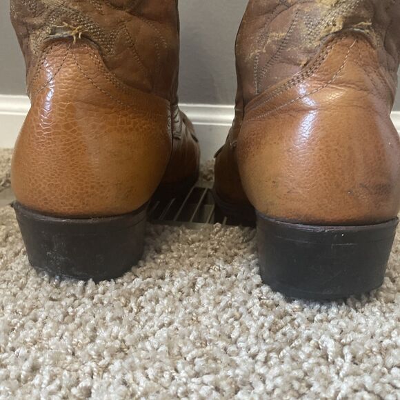 Vtg Laredo Brown Nico Leather Western Style Boots Men\'s Size 10EE Distressed USA